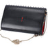 Christian Louboutin Paloma Clutch Crossbody Black Leather Leopard Studded